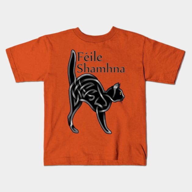 Halloween Kitty Kids T-Shirt by KnotYourWorld4